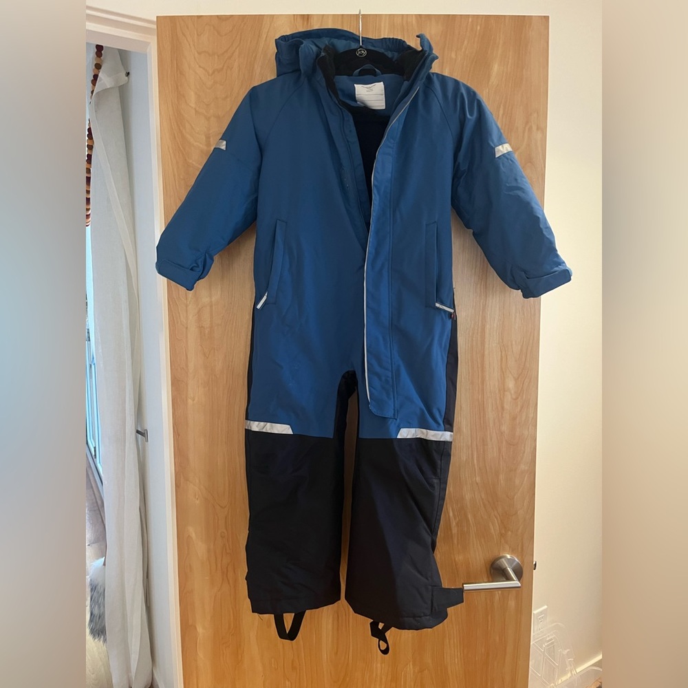 Polarn O. Pyret Blue and Black Snowsuit